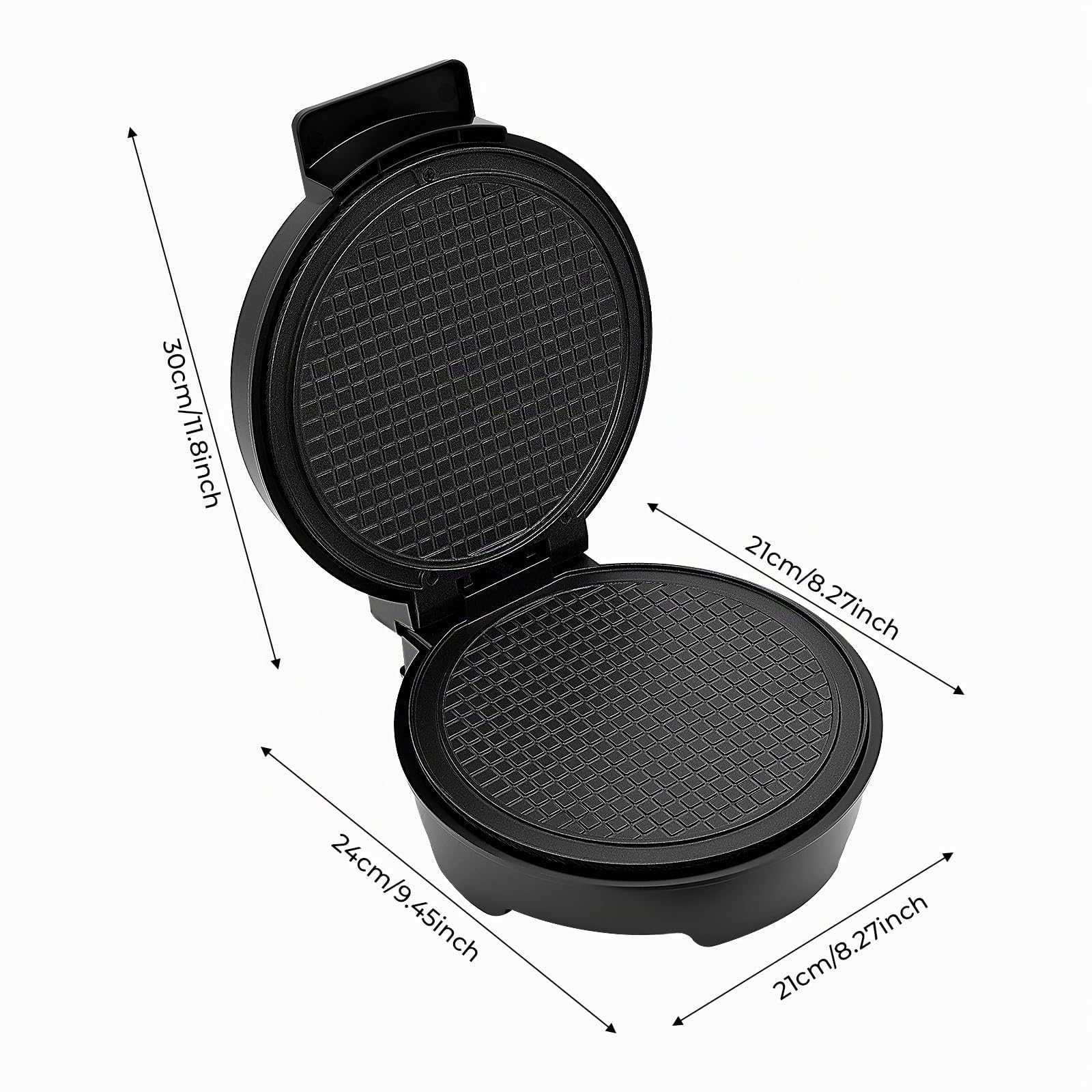 Piastra per waffle sottile per gelato, cialda elettrico, produttore di coni, antiaderente, piastra da forno in ferro, superficie di cottura, 20 cm, con spia conica, 1000 W