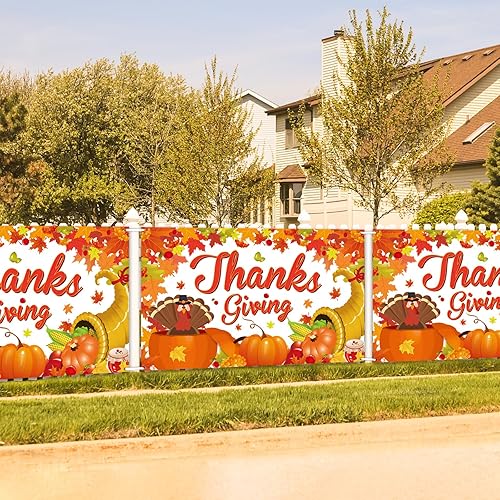 Miniatura 2 de Cartel decorativo para el día de Acción de Gracias, extra grande, 72 x 44 pulgadas, pancarta de otoño para el día de Acción de Gracias, telón de