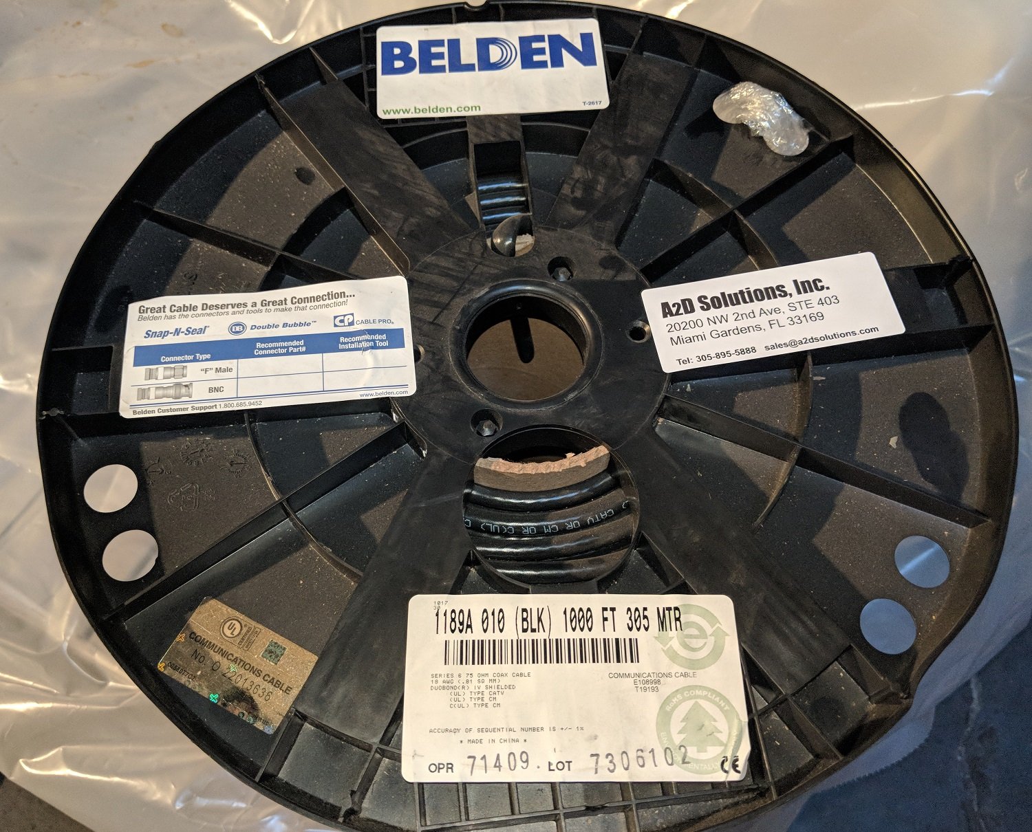 Amazon.com: BELDEN 1189A 0101000 COAXIAL Cable, Quad Shield, RG6/U