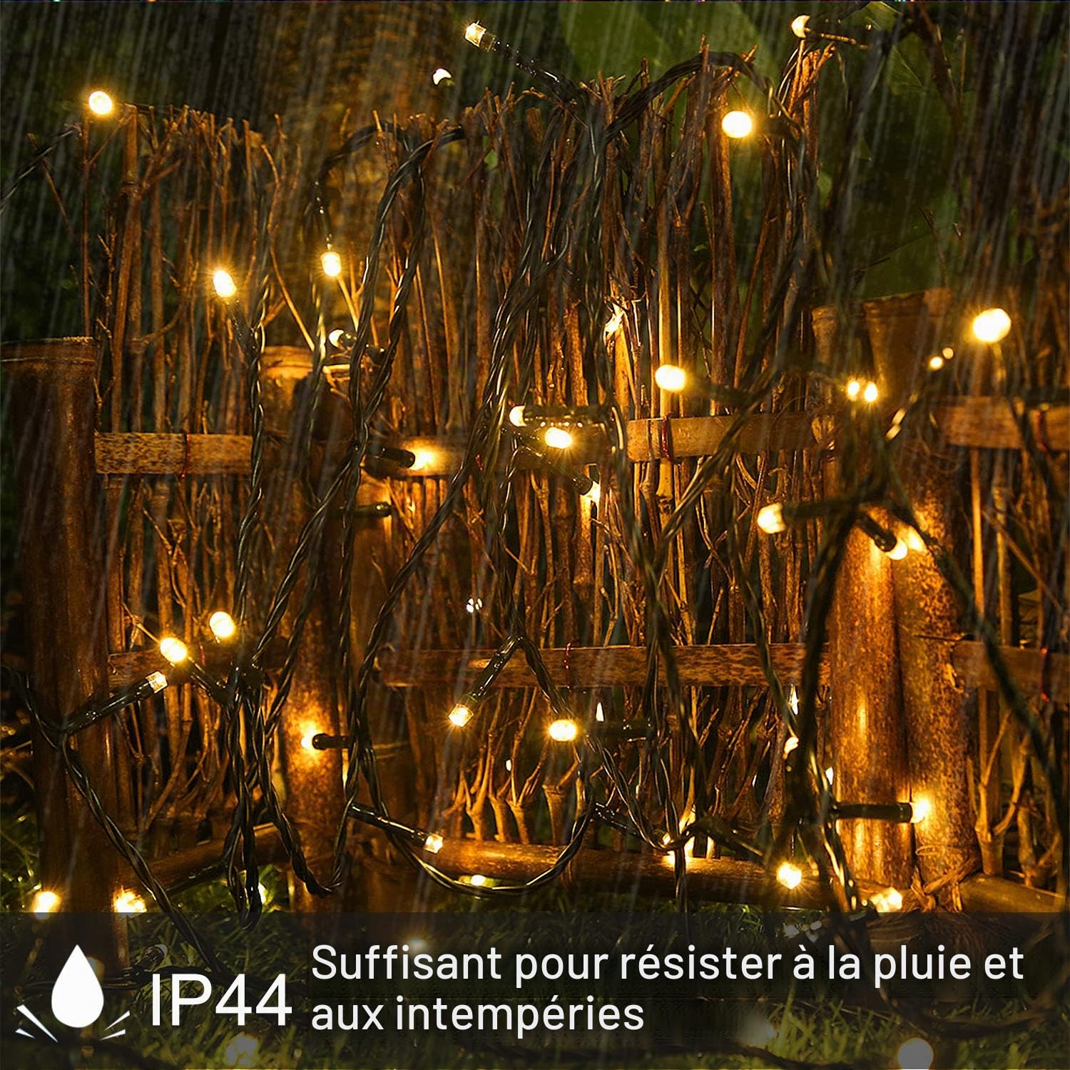 UISEBRT Guirlande Lumineuse LED Extérieure Intérieure 100m - Décoration pour Halloween, Noël, Pâques, Mariage, Fête, avec 8 modes d'éclairage, étanche IP44 (100m 1000LED, Blanc chaud)
