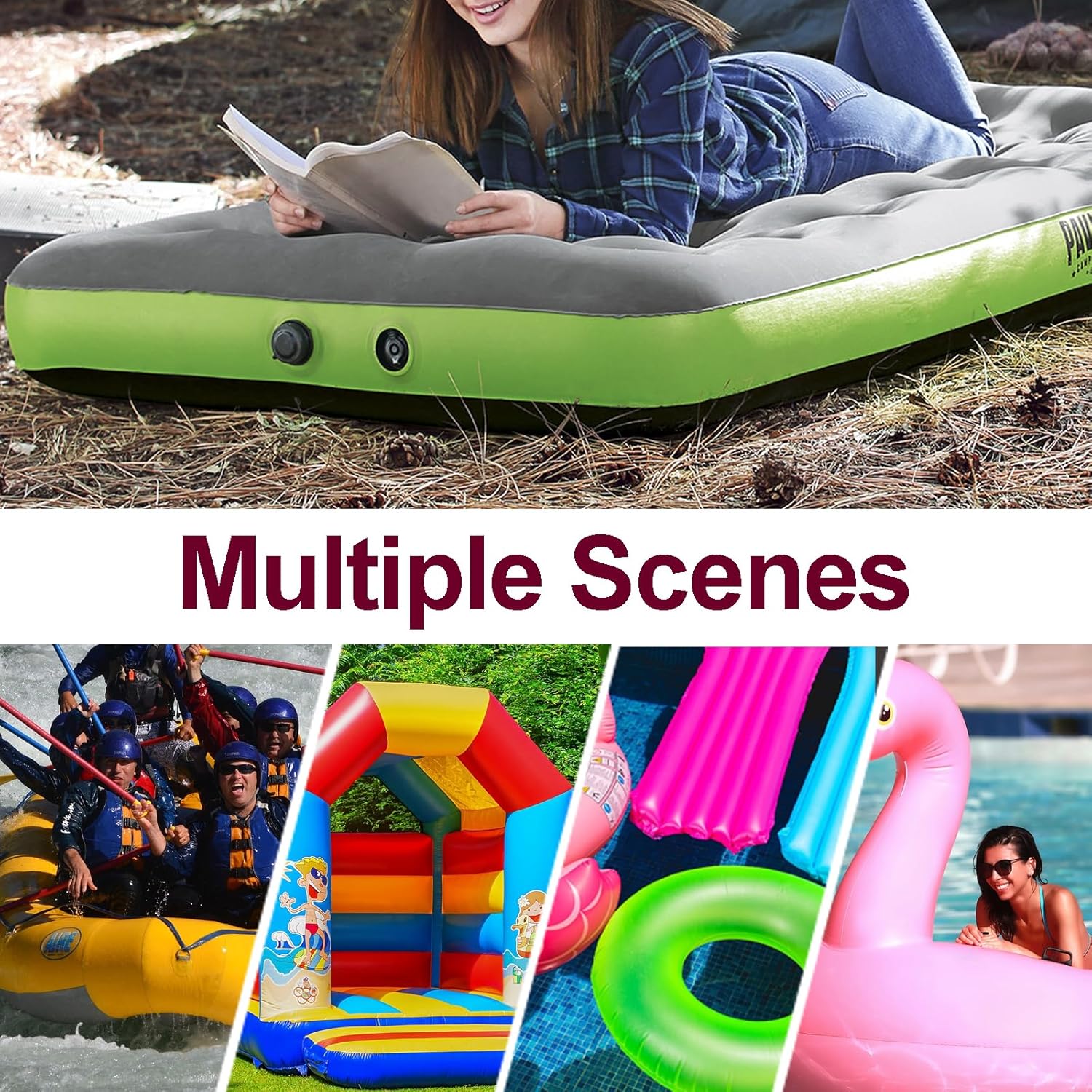 Electric Pump for Inflatables, Quick-Fill Air Mattress Pump for Air Bed Pool Toy Raft Boat, AC 110-120V Inflator,Electric Air Pump with 4 Nozzles, Black - Image 6