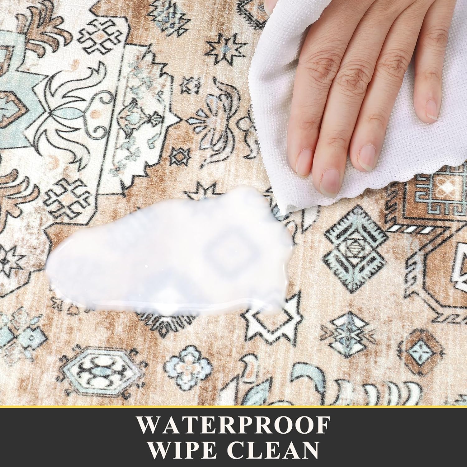 Pauwer Anti Fatigue Kitchen Mat Set - 2 Non Slip Mats, Cushioned Kitchen Rugs, Comfort Standing Mat, Farmhouse Waterproof PVC Foam Floor Mat Runner