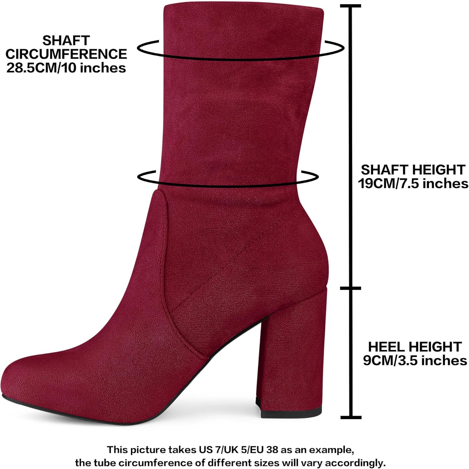 Perphy Stretch Foldable Sock Boot Round Toe Block Heel Ankle Boots for Women