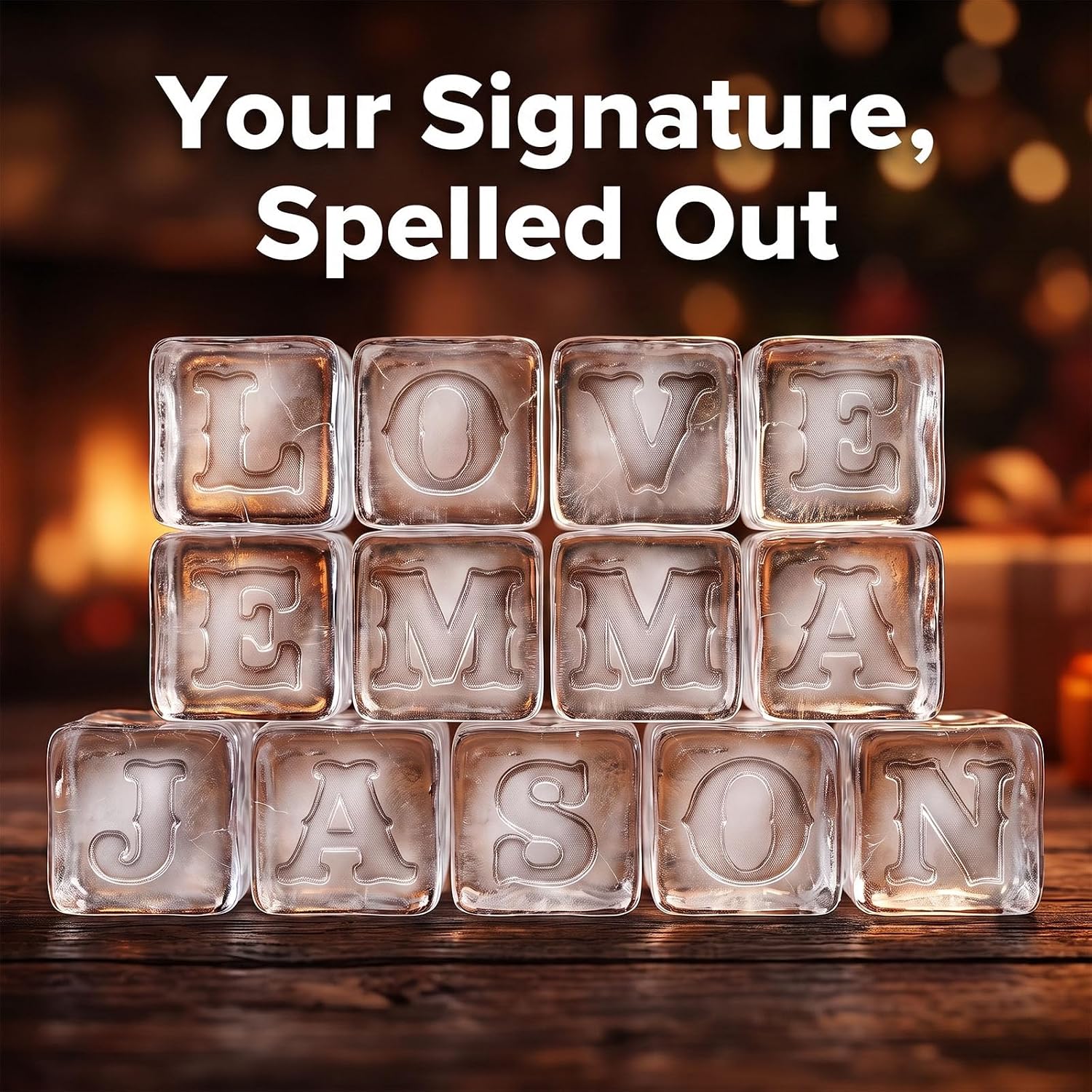 Letter M Monogram Ice Cube Mold,Custom Ice Big Initials Silicone Tray Gifts