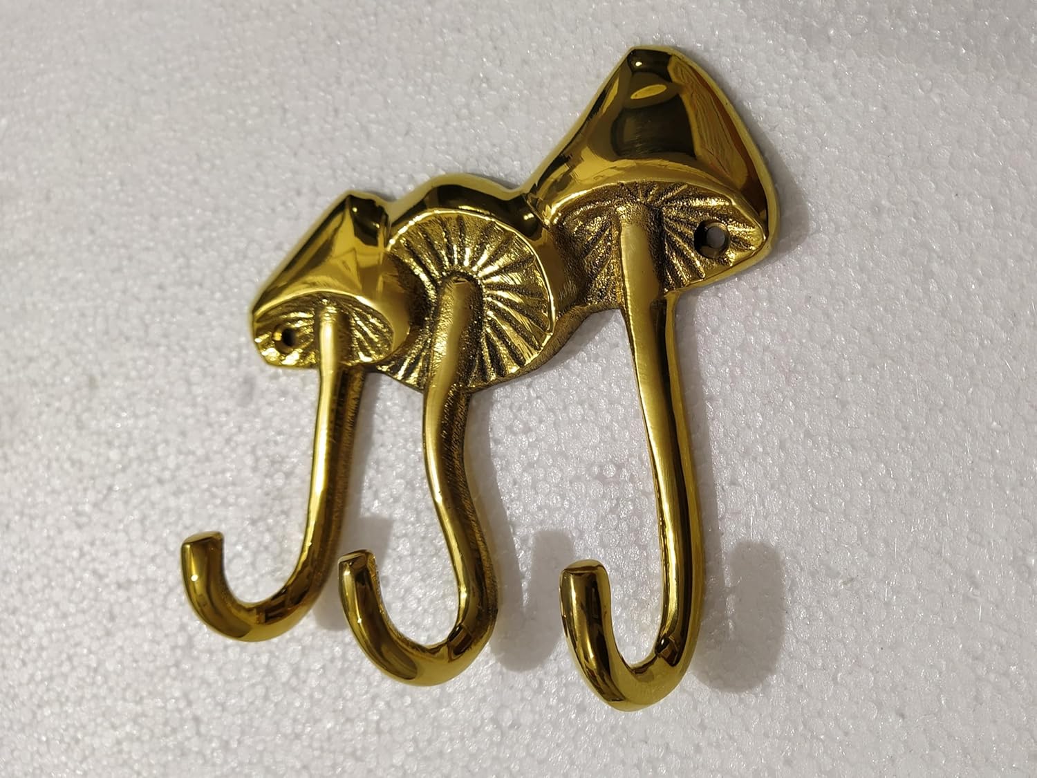 Mushroom Brass Wall Hook Set of 2 PCS Unique Decorative Hook for Home Office and Restaurant Decor