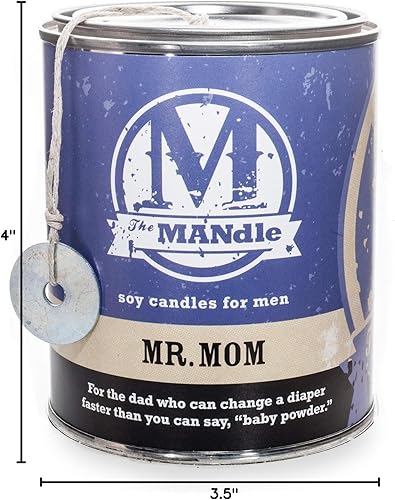 Miniatura 6 de Eco Candle Co. The Mandle - Vela de soja para hombres, aromas de lavanda, vainilla y polvo de bebé, Mr. Mom, lata de pintura de 15 onzas, 100% cera