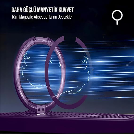 Babilden Samsung Galaxy S24 Ultra İle Uyumlu Kılıf Karbon Fiber Materyal Stand Özellikli Lens Çerçeveli Ve Sararmayan Güçlü Darbe Emici Premium Telefon Kılıfı (Mor)