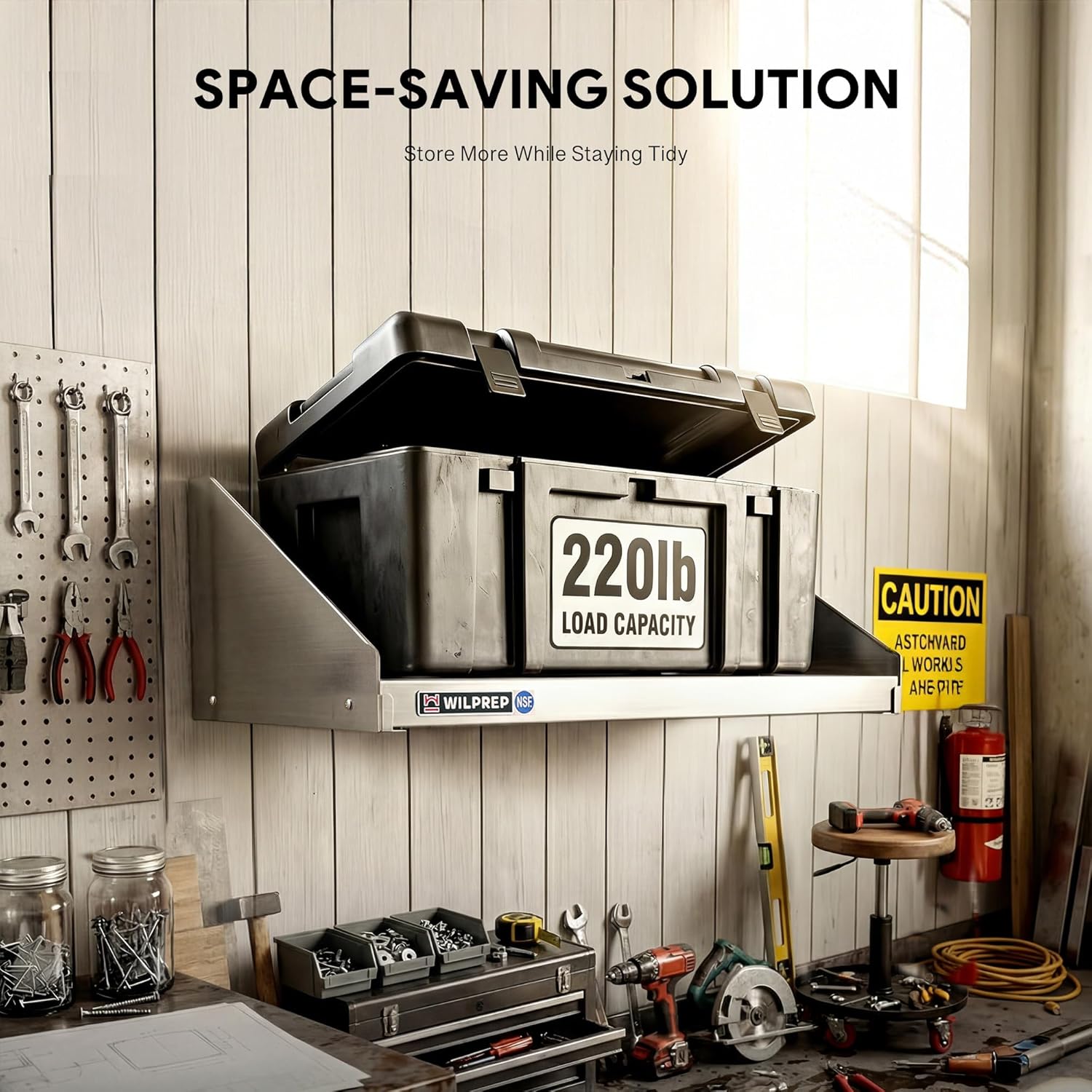 Wilprep NSF Stainless Steel Shelf, 18"x 24" Wall-Mounted Microwave Shelf for Kitchen, 220lb Metal Storage Shelf with Pre-Drilled Hole & Triangular Brackets for Restaurant Kitchen Laundry Room Garage