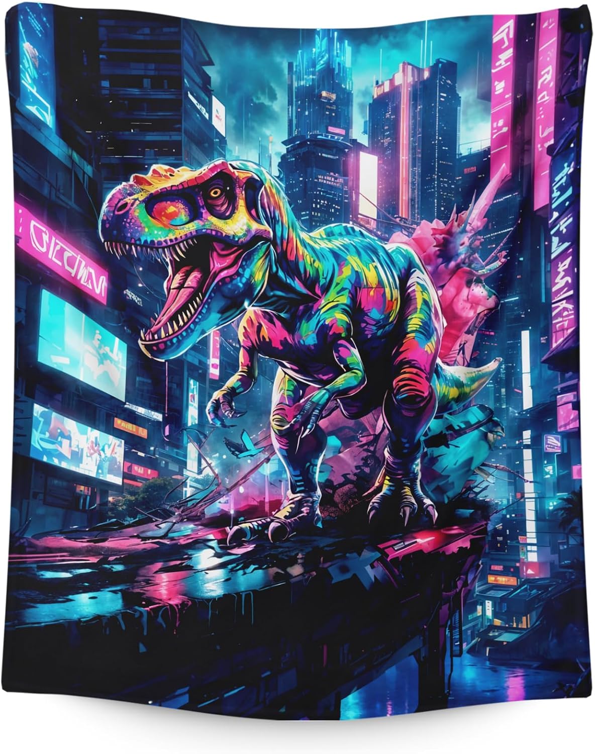 Dinosaur Blanket Kids Blanket for Boys 6-8 Gift for Son Grandson, Cool Cozy Fuzzy 50 x 40 Inches Flannel Throw for Bed Sofa Room Decor Travel