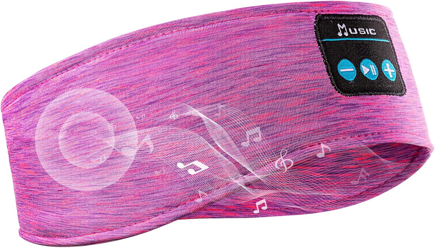Sleep Headphones Bluetooth Headband, HiFi Wireless Bluetooth 5.0 Music Headband Elastic Sports Headband Headphones with Built-in Thin Headphones for Running Yoga Travel Side Sleepers (Rose Red)