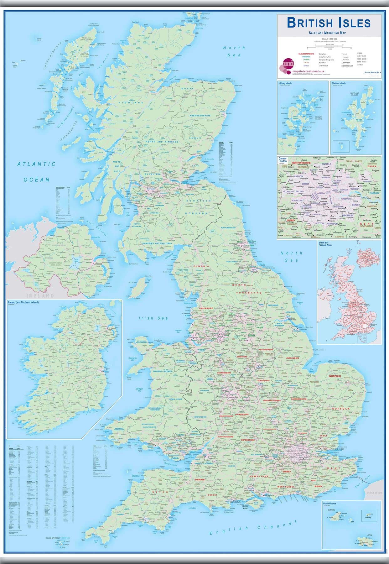 Large British Isles Sales and Marketing Map (Hanging bars) — image 1
