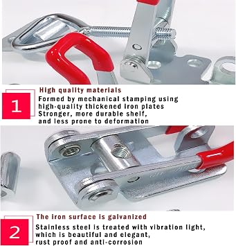 2pcs Toggle Toggle Toggle Clamp Clamp Latch Latches 4002, Door Lock Type Metal Holding Capacity Quick Release Hand Tool 220kg