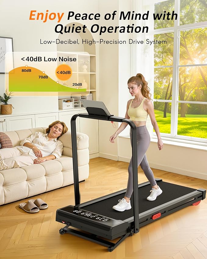 Caminadora Eléctrica Plegable con Inclinación Automática 12 Niveles 3HP Negra y Roja miniatura 9