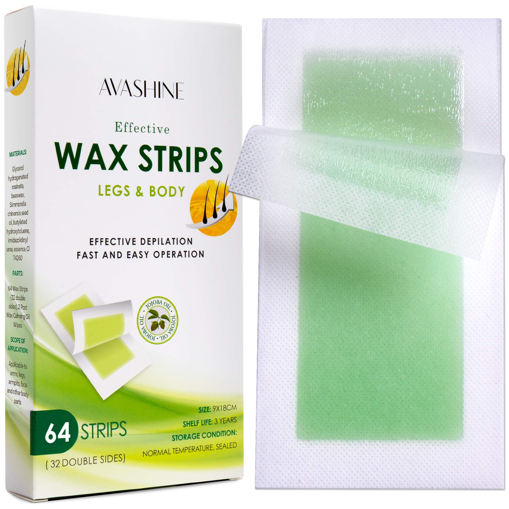 Body Wax Strips, Waxing Kit Contains 64 Strips