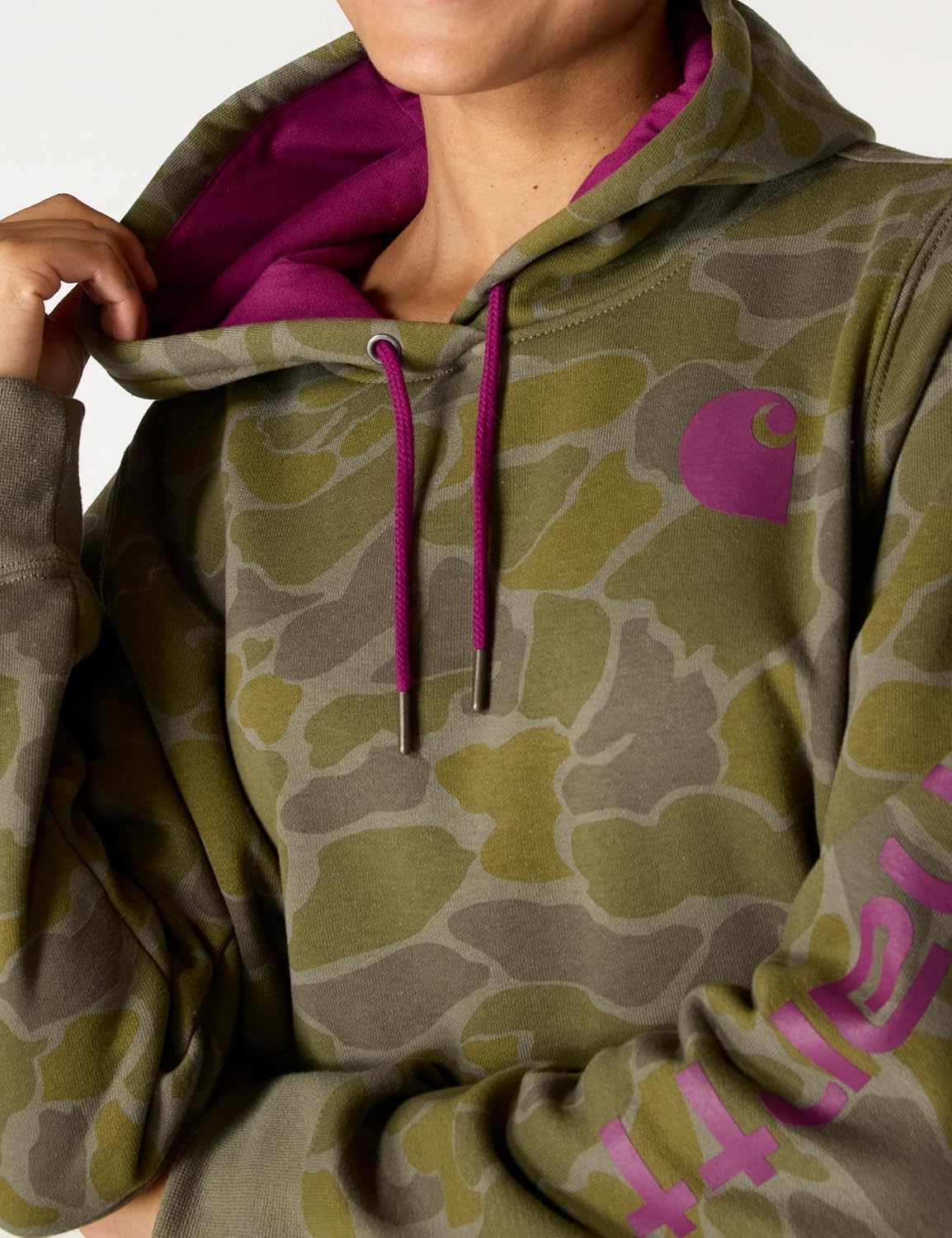 Carhartt Women's Relaxed Fit Midweight Logo Sleeve Graphic Printed Sweatshirt - Image 5