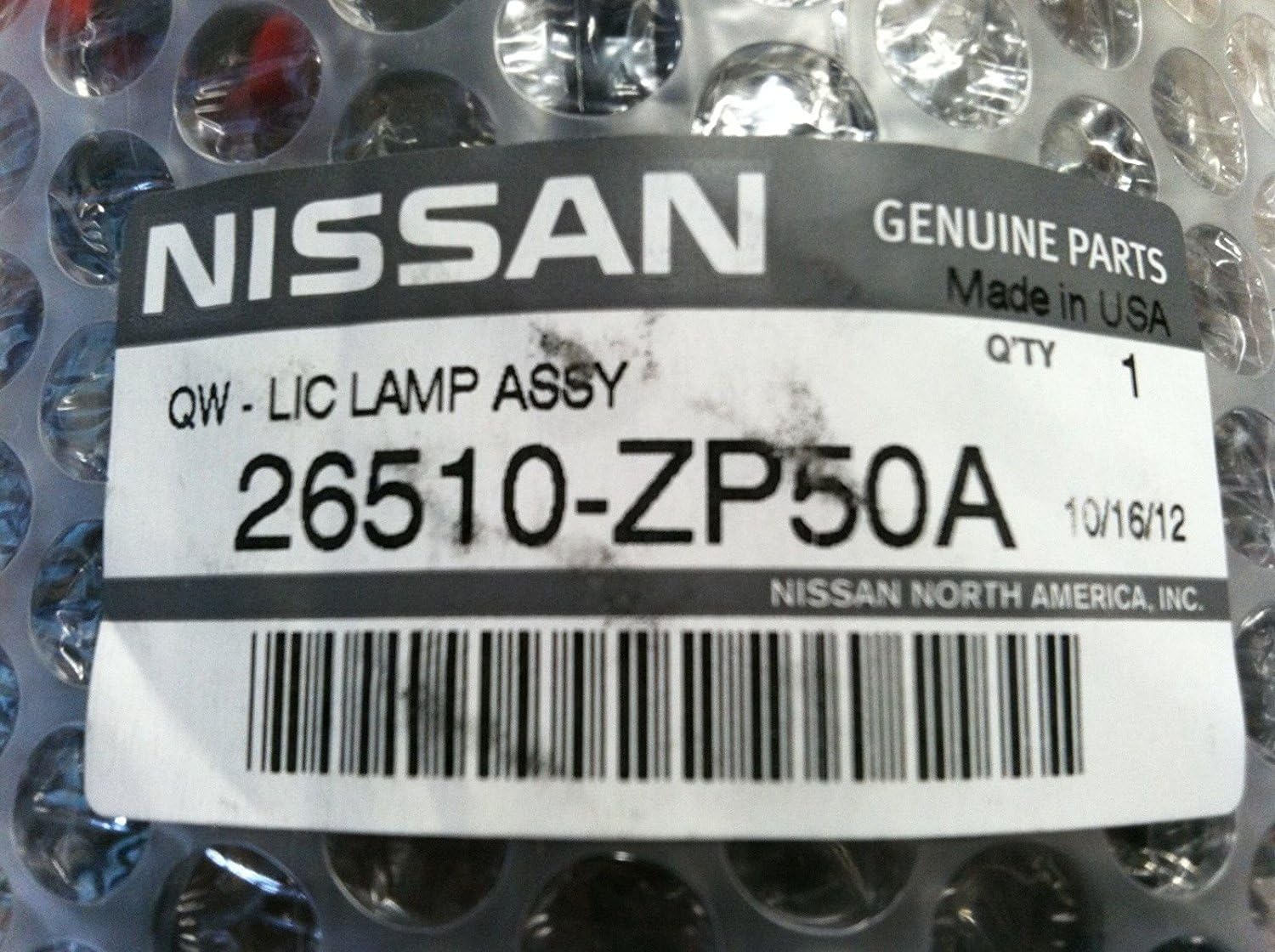 NISSAN NEW OEM 2007-2017 FRONTIER REAR LICENSE PLATE LAMP ASSEMBLY (ONE SIDE)