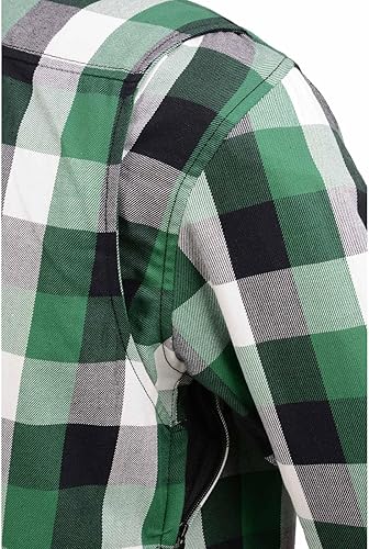 Miniatura 8 de Milwaukee Leather MPM1651 Camisa de franela a cuadros para hombre con armadura aprobada por la CE - Reforzada con fibra de aramida