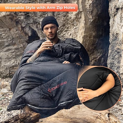 Miniatura 4 de KingCamp Sleeping-Bags Sleeping Bag for Adults, Extra Wide Flannel Sleeping Bag for Camping Backpacking