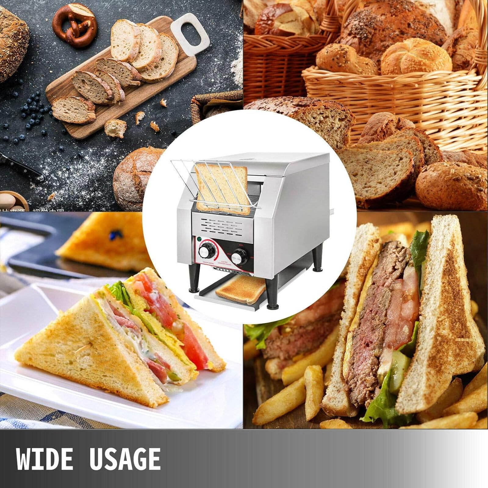MáQuina Tostadora Para Pan, Bagel, Desayuno, Comida, Horno Tostador Transportador, Horno Tostador De CajóN Para Hotel, Restaurante Y CafeteríA,150