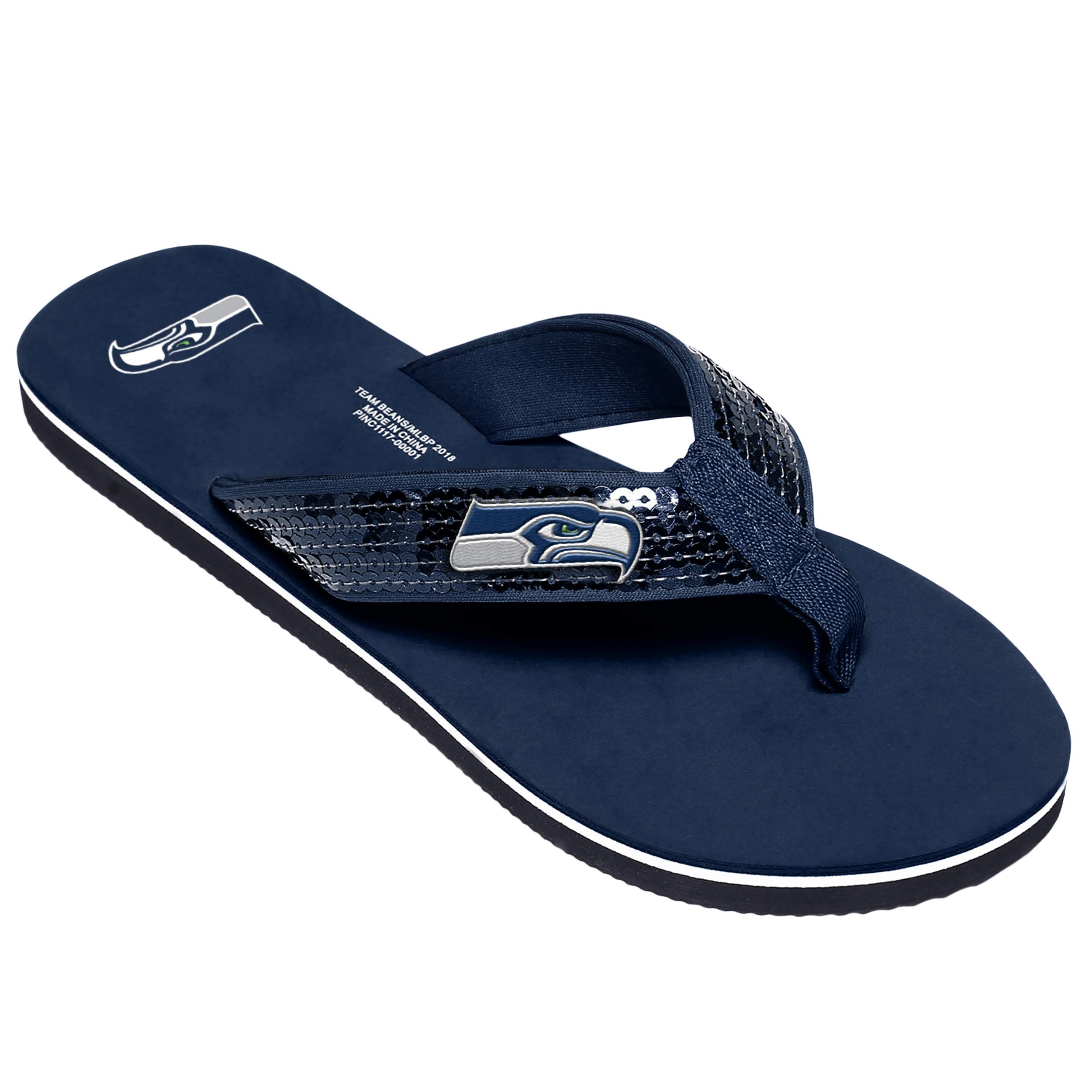 FOCO Damen Nfl Damen-flip-flop mit PaillettenDallas Cowboys Flip-Flop mit Pailletten, Größe M