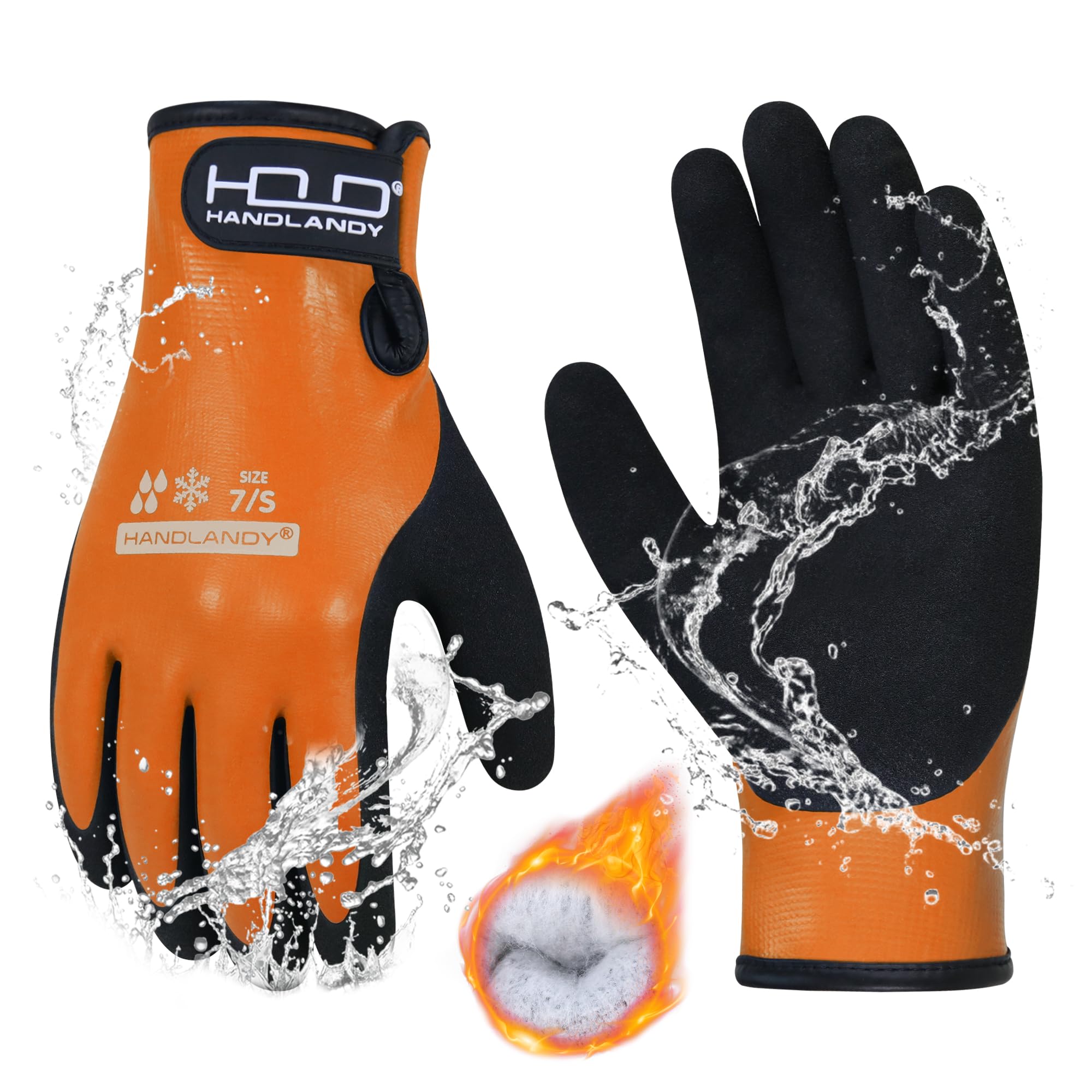 HLDD HANDLANDY Waterproof Work Gloves for Men and Women, Freezer Work Glove for Cold Weather, Thermal Winter Gloves With Grip