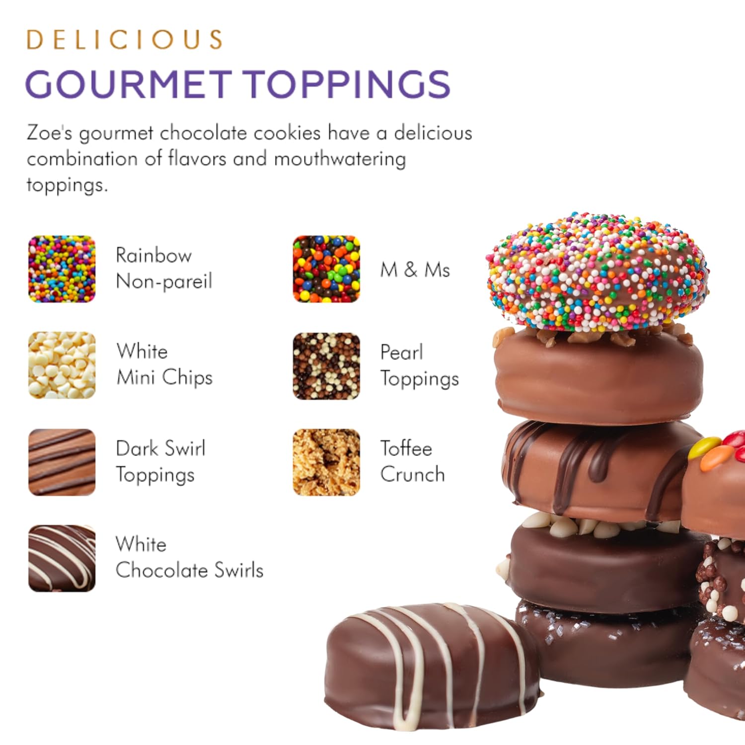 CRAVINGS BY ZOE Chocolate Covered Cookies 12PC + Chocolate Covered Pretzels 8oz. Gift Basket