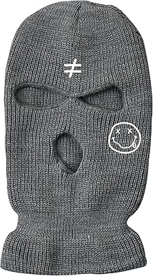 IMSWW 3-Hole Ski Mask Woolen Knitted Hat Winter Warm Outdoor Cycling Windproof Mask Balaclava (White)