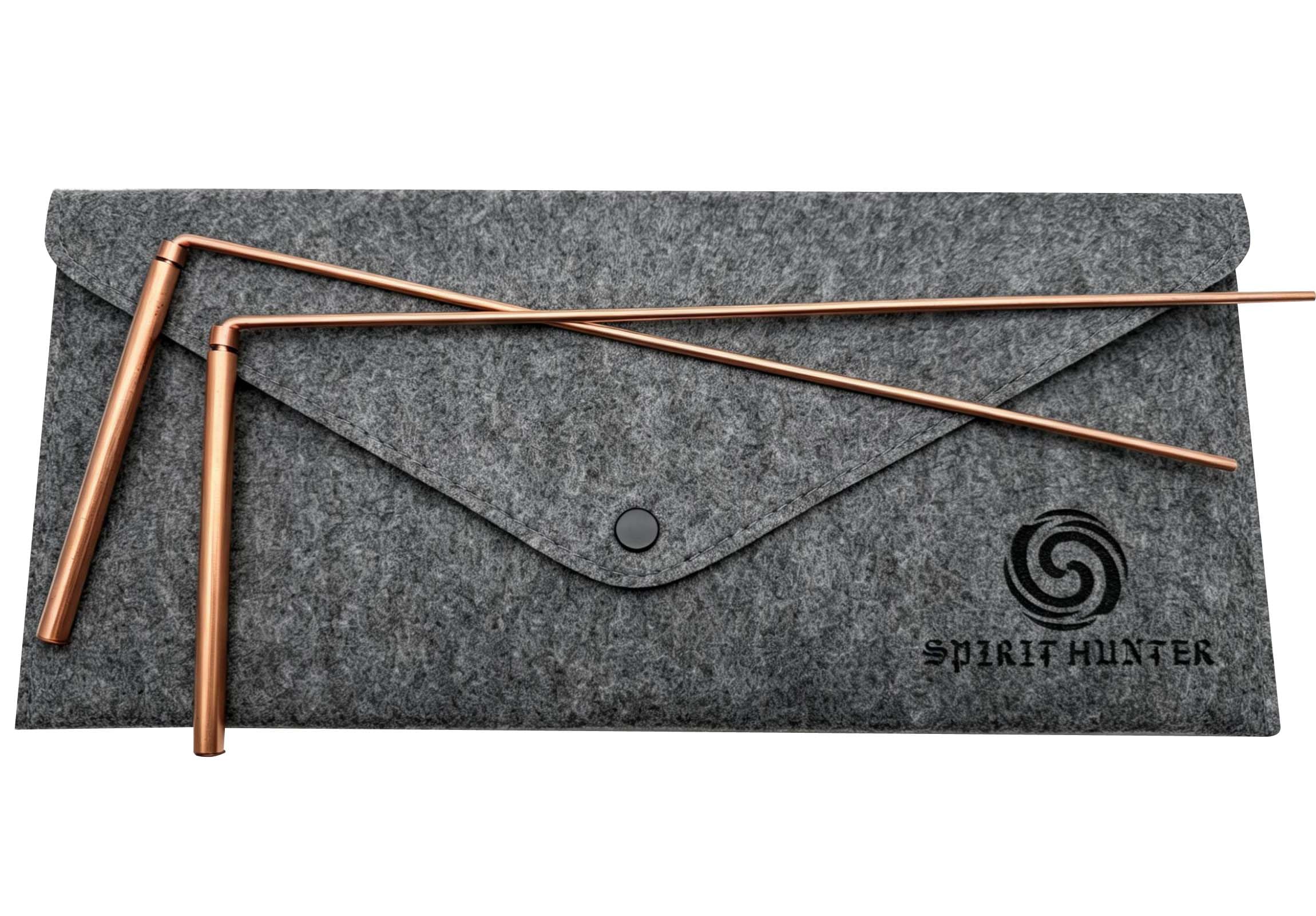 ATUIO Spirit Hunter 99.9% Copper Dowsing Rod- 2PCS Divining Rods with Bag - Detect Gold, Water, Ghost Hunting etc.