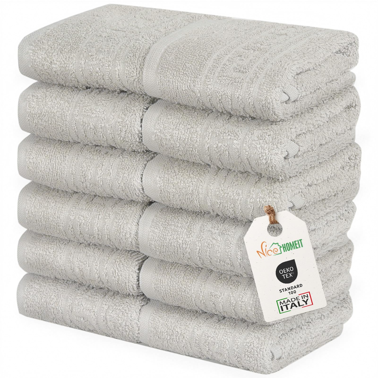 nice homeit Zestaw 12 chusteczek do rąk mini 30 x 30 cm, 100% bawełna przędzona pętelkowa, do rąk, niemowląt, makijażu, kuchni, domu i podróży, lekkie, miękkie, chłonne, chłonne, ciemnoszary