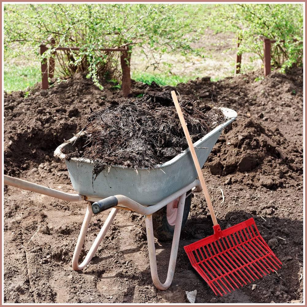 Lizusidtsy Manure Fork Replacement, Pitchfork, Horse Manure Rake, for Picking Up Manure, Stable Waste Removal Easy to Use,Red,2Pcs