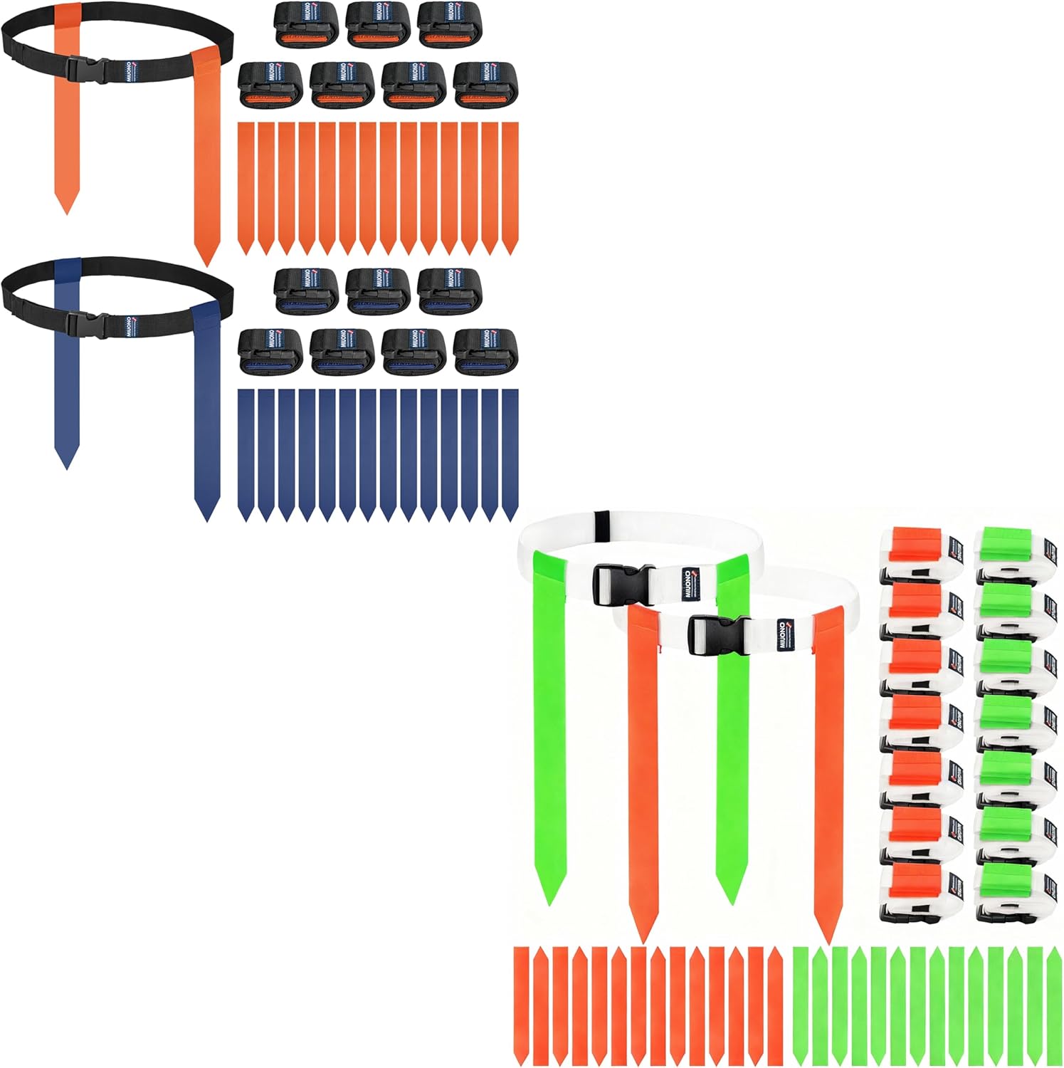 Flag Football Set, Flag Football Belts for Kids Adults, and Youth, Adjustable Flag Football Flags 28 Players Bundle