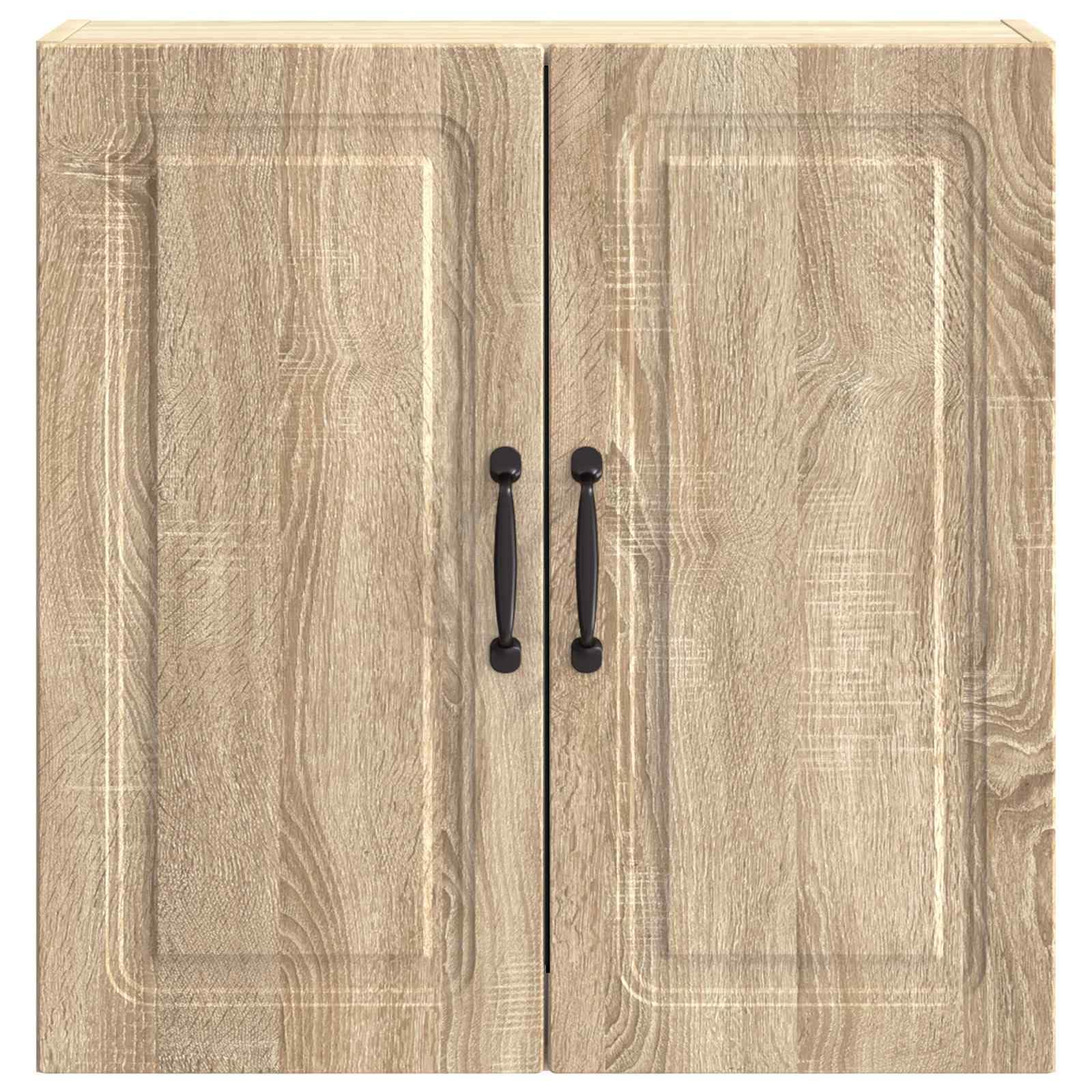 Wandschrank Sonoma-Eiche Holzwerkstoff 59 x 31 x 60 cm mit 2 Türen, Regal und Stauraum, vielseitiger Schrank für Wohnzimmer, Büro, Diele, Küche, Schlafzimmer, Flur, Keller