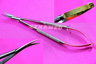 NEW PREMIUM GERMAN STAINLESS Castroviejo Micro Scissors Curved TC 6 inches Surgical Dental instruments CYNAMED BRAND