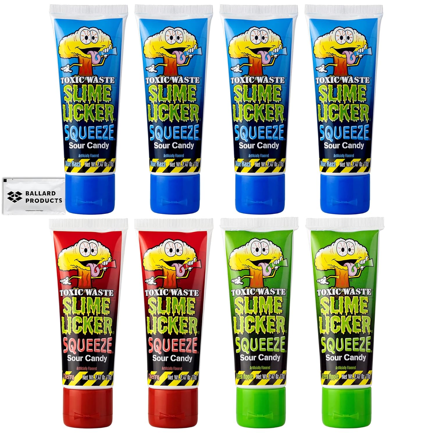 Toxic Waste Slime Licker Squeeze Candy Pack of 83 Flavors of Toxic Waste Candy