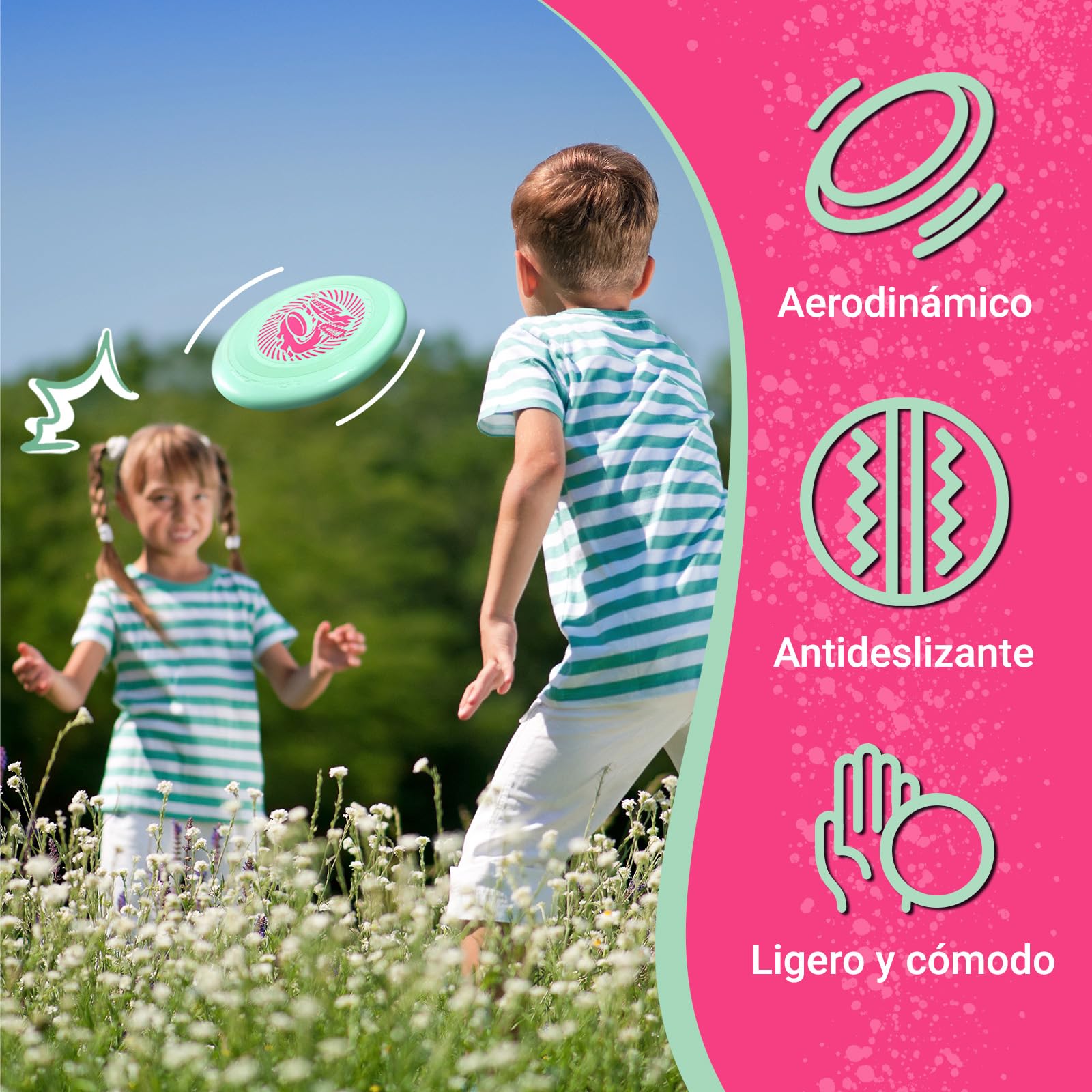 Wham-O Frisbee Go Disco Volador, 22.86cm Juguete Ligero para Principiantes Niños Niñas de 5+ Años para Exteriores Playa Parque Patio - 70g