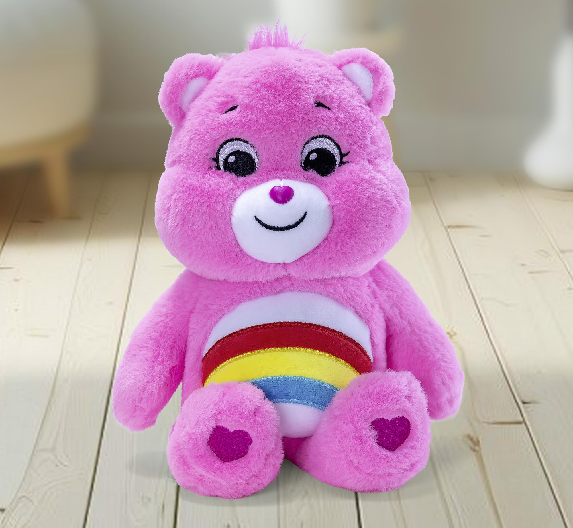 Simba Peluche Osos Amorosos Mimosa 35 cm en Caja - Oso Rosa con Arcoíris en la Barriga Que Fomenta la Esperanza y el Optimismo - Desde 0 Meses (6305878000)