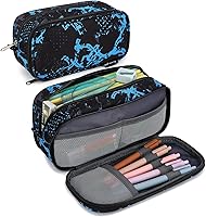 Vista 12 de Estuche para lápices de gran capacidad, estuche para lápices multiranura, caja de lápices duradera, bolsa portátil de oficina con cremallera