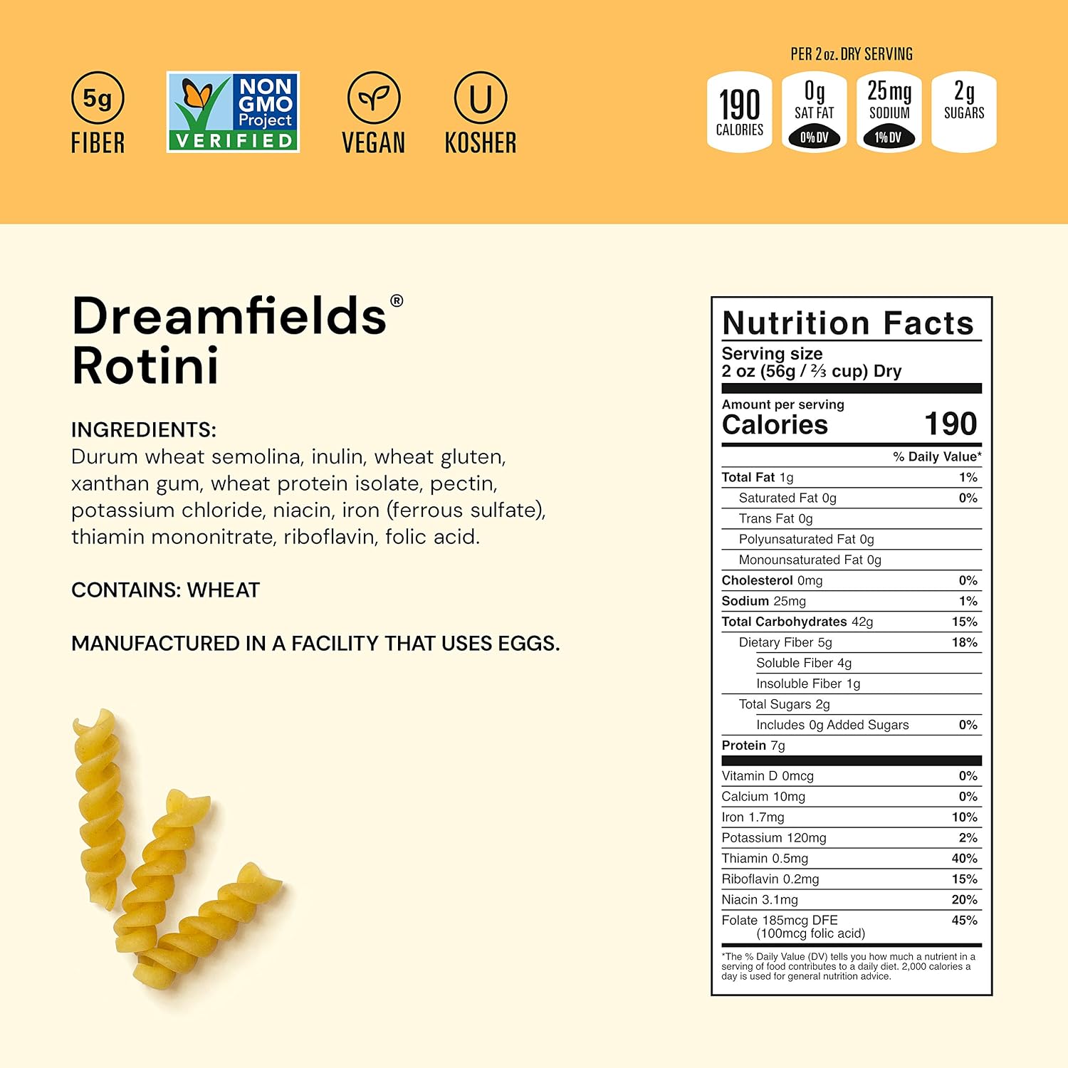 Dreamfields Healthy Pasta Living Rotini, 13.25-Ounce Boxes (Pack of 6)