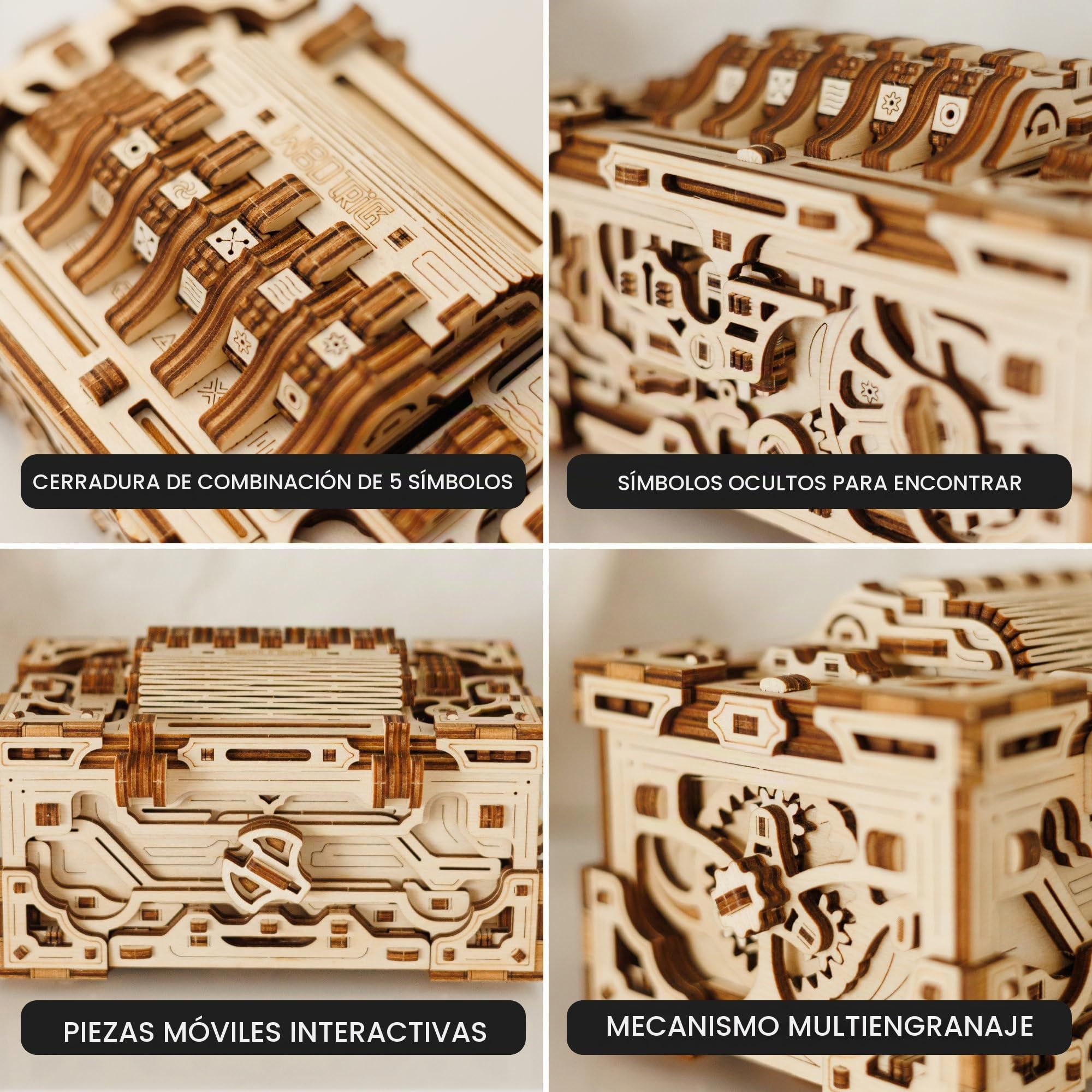 Wood Trick Enigma Chest Box Puzzle 3D de Madera para Adultos para Construir