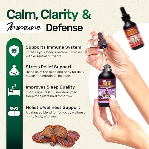 Miniatura 3 de Life Cykel Cordyceps & Reishi - Dúo líquido de extracto de hongo Reishi, potentes tinturas de 1 onza con gomitas de energía y enfoque incluidas