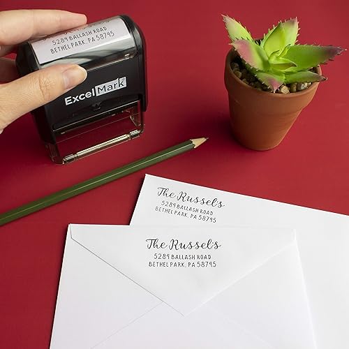 Miniatura 10 de ExcelMark Sello de dirección de retorno personalizado, sello de goma autoentintado, patio trasero