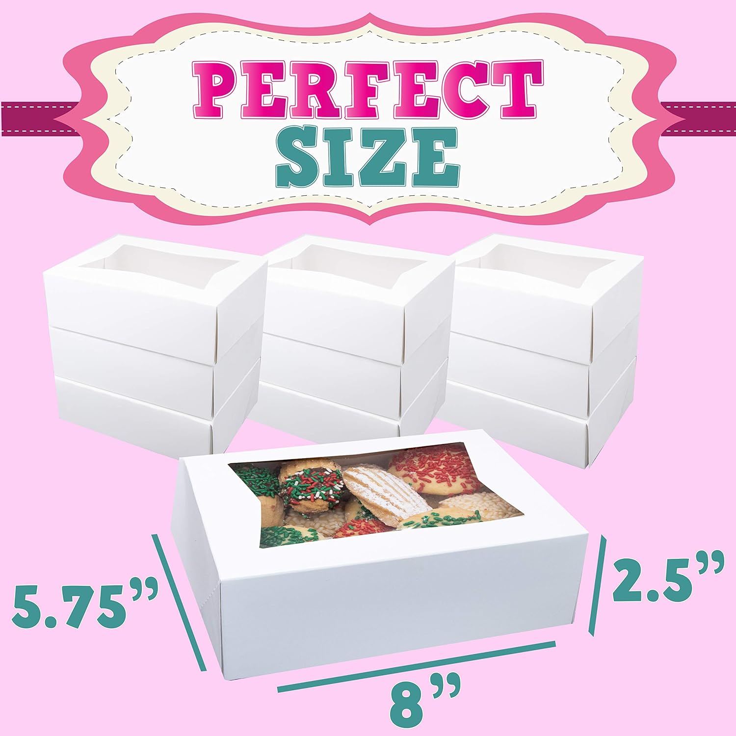 Flаѕh Dеаlѕ - 40% оƒƒ Cookie Boxes with Window 8 x 5.75 x 2.5 Cake Pastry Bakery Box 20 pk Baked with Love Sticker Labels Rеvіеw Prоduсt Cookie Boxes with Window 8 x 5.75 x 2.5 Cake Pastry Bakery Box 20 pk Baked with Love Sticker Labels