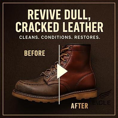 4-in-1 Mink Oil Leather Conditioner Kit 3.52oz Waterproof Paste with Horsehair Brush, Sponge & Microfiber Cloth Leather Cleaner & Protector for Boots, Shoes, Jackets, Saddles & Bags