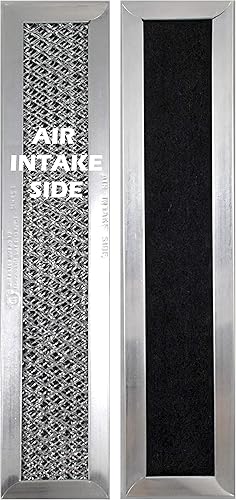 Miniatura 2 de Air Filter Factory Repuesto para horno de microondas JX81L GE de 2.4 x 10.28 x 0.38 pulgadas, filtro de ventilación de carbón de carbón, paquete de