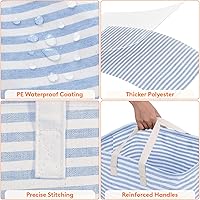 Vista 6 de Lifewit Paquete de 2 cestas grandes plegables para la lavandería, cesta de ropa impermeable independiente con asas de fácil transporte