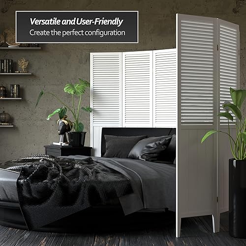 Miniatura 3 de Oriental Furniture - Divisor de abalorios de 6 pies de alto, color blanco, 3 paneles