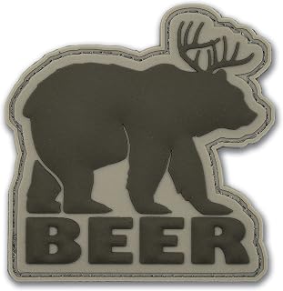 Bear/Deer "Beer" PVC Morale Patch - Funny Morale, Tactical, Military Patch - Patches, Military Patches - Perfect for Your Tactical Military Army Gear, Backpack, Cap, Vest - Patch Fiend