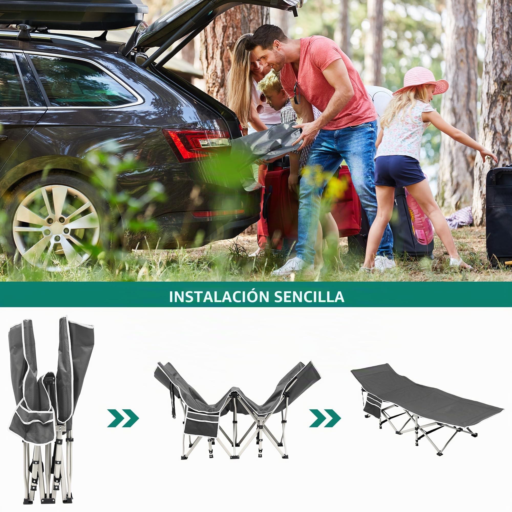 YITAHOME Cama de Camping Plegable para Adultos, Cama de Campamento portátil Extra Ancha de 28" para Trabajo Pesado, Cuna Cómoda para Dormir con Capacidad de 300 kg para Viajes/Oficina/Exterior