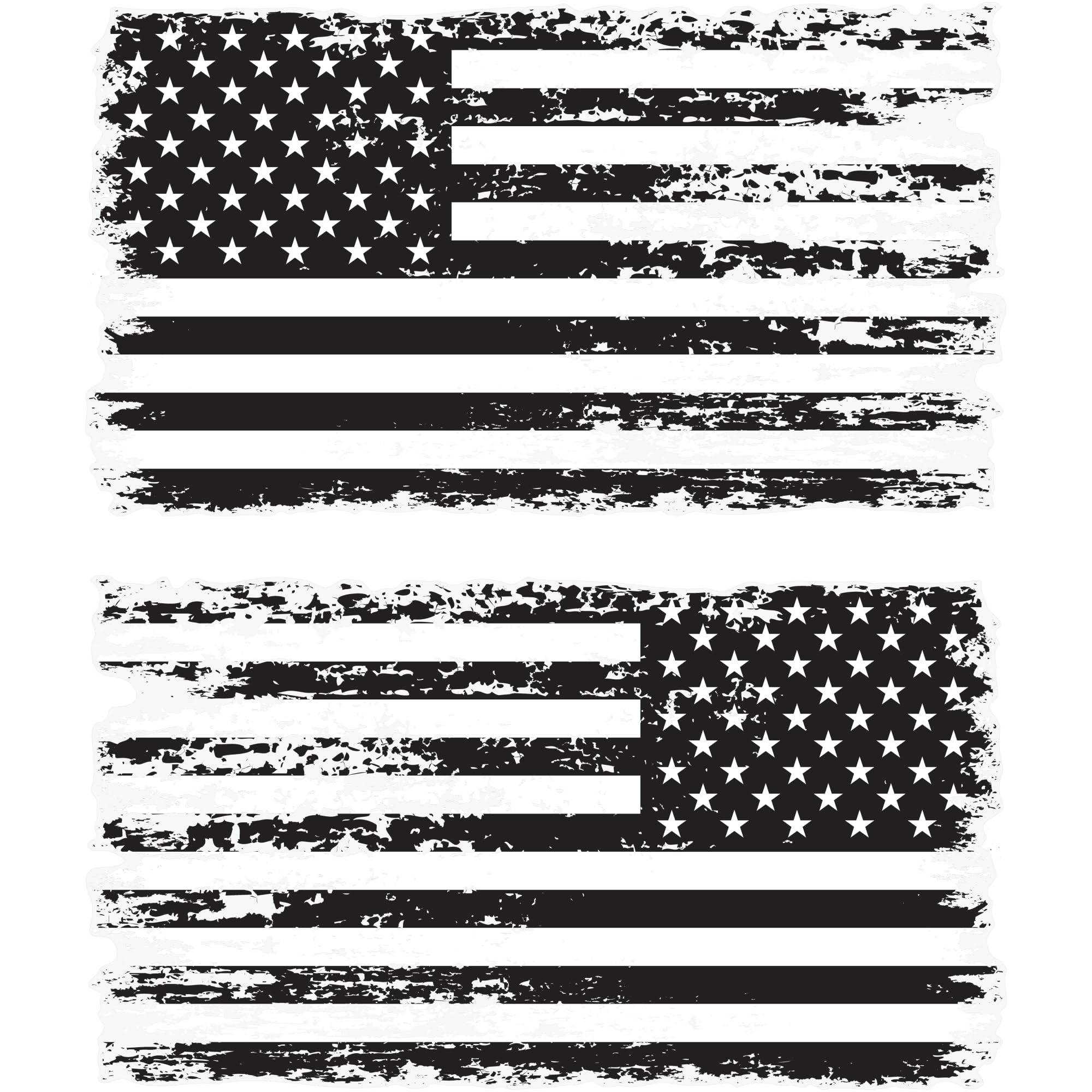 Amazon.com - Stickios White & Black American Flag Decals (Mirrored 2 ...