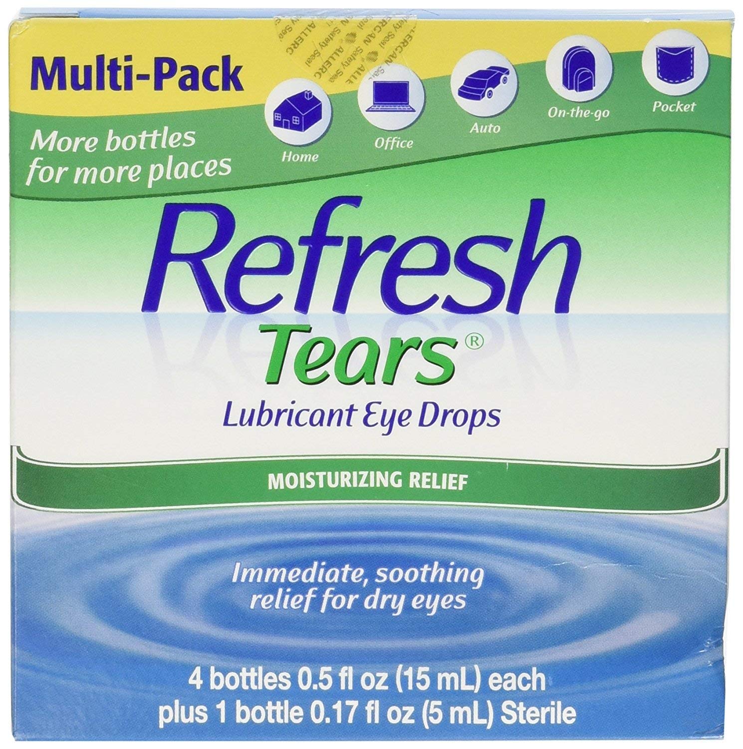 Refresh Tears Eye Drop Lubricant 4 x 15ml Bottles + 1 Bonus 5ml Bottle